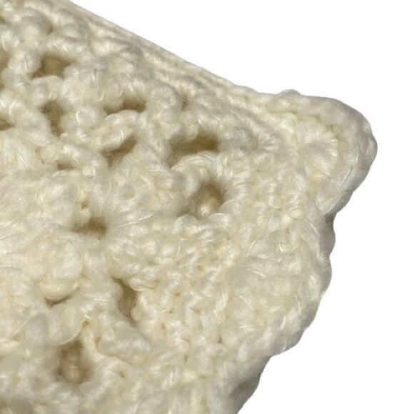 Express cream hand knit formal crochet wool blend sweater size M - Picture 13 of 16